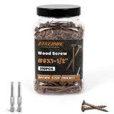 Wood Screws 1-1/2 Inch, FIXLINK Deck Screws #8 x 1-1/2, 310 PCS, Epoxy Coated, T25 Star Bit Above 1500 Hour Salt Spray Coating O