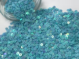 The Design Cart 4 mm Light Blue Circular Sequins Sitara for Embroidery, Embellishing Handbags, Apparels, Art Craft DIY Kititara
