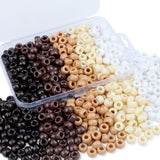 XIANNVXI Brown Pony Beads 9mm Tan Pony Beads Bulk for Friendship Bracelets for Crafts Necklace Hair Kandi 500Pcs