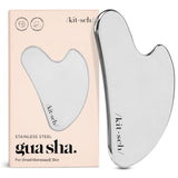 Kitsch Stainless Steel Gua Sha Facial Tools - Guasha Tool for Face, Face Sculpting Tool, Jawline Shaper, Double Chin Reducer, Bo