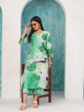 Anni Designer Women'S Cotton Blend Straight Printed Kurta With Palazzo (Swans See Green-Nw_S_See Green_Small),See Green,S,,,