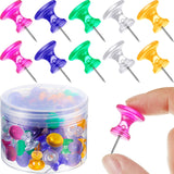 Outus 60 pcs Giant Push Pins Large Thumb Tacks Jumbo Tacks 1 Inch Plastic Heads Pins for Cork Board Map Posters Office School(Ro