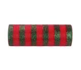10 inch x 30 feet(10 Yards)-YYCRAFT Metallic Poly Mesh Ribbon(Red/Green)