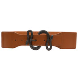 Redhorns Snake Buckle Design Elastic Fabric Waist Belt For Women Dresses Wide Ladies Belt For Saree Girls Jeans (Ld125BAnt_Br
