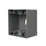 2Gang Weatherproof Deep Box, Five 1 in. Threaded Outlets, Gray (53890)
