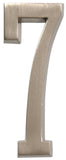 Distinctions by Hillman 843287 4-Inch Die Cast Self-Adhesive House Address Plaque, Brushed Nickel, Number 7