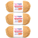 Brown Cotton Yarn for Crocheting and Knitting - Beginner Friendly with Easy-to-See Stitches - Cotton-Nylon Blend - Crochet Kit (