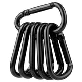 Booms Fishing CC2 Carabiner Clip, Small Carabiner Keychain, Multi-use Aluminium D Ring Caribeener Clips, 6pcs 1.57inch Black