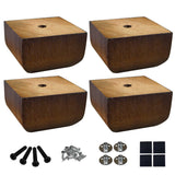 AORYVIC 4 inch Wood Furniture Legs Sofa Legs Set of 6 Square Couch Legs Mid-Century Modern Replacement Legs for Armchair,Recline
