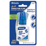BAZIC Correction Liquid 2 in 1 (0.74 oz / 22 ml), Foam Brush & Precise Metal Tip Applicator, Instant Corrections Pen White Out W