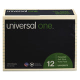 Universal UNV28073 4 in. x 6 in. Note Ruled Recycled SelfStick Note Pads Yellow (12 Pads/Pack)