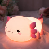 YuanDian Axolotl Night Light, Gift for Adults Teens and Babies. Decorate Kids' Bedroom with Cute Silicone Axolotl Nightlights, C