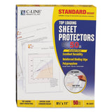 CLine 62037 Standard Weight Polypropylene Sheet Protector, Clear, 2Inch, 11 x 8 1/2, 50/BX