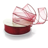 Ribbon Traditions 1.5 Wired Sheer Organza Ribbon Scarlet 50 Yards