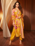 Libas Women'S Silk Blend Kurta Set (27602_Mustard Mustard Xs