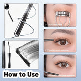 Judydoll 3D Curling Eyelash Iron Mascara -Waterproof, Contains Fibers for Lengthening, Ultra Fine Tip to Apply without Clump, Smudge-Proof, Iron Wand Tubing Mascara(6°Precision Design#01Black, 0.07oz)
