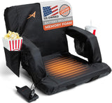 Heated Stadium Seats for Bleachers with Back Support Memory Foam - USB Battery Included - Upgraded 3 Levels of Heat - Foldable C
