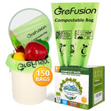 GreFusion Compostable Trash Bags for Kitchen Compost Bin 1.2 Gallon,150 Count,Compost Bags Small for Food Scrap Waste Bags for C