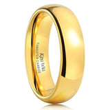 King Will Glory 6mm 24k Gold Plated High Polished Comfort Fit Domed Tungsten Ring Band 9