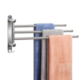 Adjustable Bathroom Towel Rack JSVER SUS304 Stainless Steel Towel Rack with Adjustable Arms (Silver, 3 Arms)