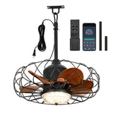 20 Outdoor Ceiling Fan with Light for Patios Waterproof Caged Gazebo Fans Outdoor Hanging Lighting with Plug-in Cord, Dimmable L