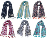 Fusfus WomenS Printed Chiffon Scarves And Stoles, Free Size(Multicolour, Fs1734) Pack Of 6 (Multicolor1)