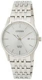 Citizen Analogue Silver Dial Men'S Watch (Silver Dial Silver Colored Strap)