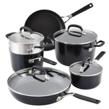 KitchenAid Hard Anodized Nonstick Cookware/Pots and Pans Set, 10 Piece - Matte Black