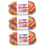 Rainbow Yarn for Crocheting and Knitting Cotton Crochet Knitting Yarn for Beginners with Easy-to-See Stitches Cotton-Nylon Blend