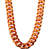 LCPQMZGH Plastic Hip Hop Chain Necklace, 80s 90s Costume Accessory, Men's Chunky Necklace, Big Chunky Gold Chain, 36, Orange