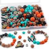 Kovict 100Pcs 12mm 15mm Cow Focal Silicone Beads for Keychain Bracelet Making, 8mm Rondelle Rhinestone Spacer Beads for Pens