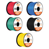 Iron Forge Cable 12 Gauge Automotive Wire 5 Roll Assortment Pack 200 Ft of Copper Clad Primary Wire per Roll, 12 Gauge Wire