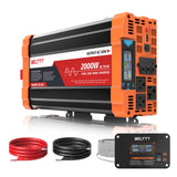 BELTTT 2000W Pure Sine Wave Inverter, Car Power Inverter 12V to 120V AC Converter for RV, Truck, Solar, Outdoor with Dual AC and
