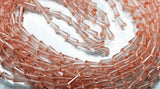 The Design Cart Peach Transparent Pencil Shaped Crystal Bead (4 mm * 8 mm) 1 String for Jewellery Making, Beading, Arts and Craf