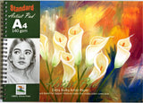 Standard Artist Pad Sketch Book (Multicolour, 9x12inches) Pack of 4
