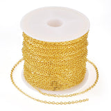 Beadthoven 32.8Ft Brass Flat Cable Chain for Jewelry Making 1.5mm Golden Brass Flat Cross DIY Necklace Chain Bracelet Jewelry Fi