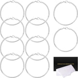 10 Pcs Snake Charm Bracelet Chain Silver Charm Bracelet Kit 3mm Dainty Stackable Snake Chain Bracelets Chain with Polishing Clot