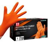 Jointown Basic Heavy Duty Nitrile Gloves, Mechanic Gloves 8 Mil Nitrile Disposable, with Raised Diamond Texture, Case of 100, Or