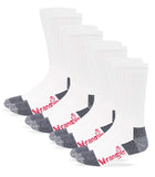 Wrangler MenS Steel Toe Boot Work Crew Cotton Cushion Socks 4 Pair Pack, White, Large