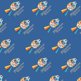 Star Wars Millennium Falcon with Metallic Blue Premium Quality 100% Cotton Fabric by The Yard.