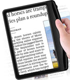 Rechargeable 5X Magnifying Glass for Reading, Large Bright Full Page Magnifier with Light, Handheld LED Dimmable Lighted, Lightw