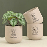Eha EarthFriendly Printed Small Terrapod Planters For Home Decor | 3.5 Inch, Pack Of 3 | Plant Gifts Made With Rice Husk Biocom