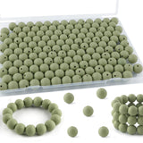 Kovict 200pcs Silicone Beads, 12mm Silicone Beads for Keychain Making, Pens Bracelet Necklace DIY Crafts(Matcha Green)