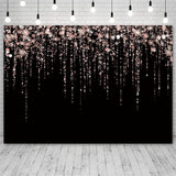 Sendy 7x5ft Rose Gold and Black Party Photo Backdrop for Girls Rose Gold Spots Bridal Shower Photography Background Glitter Diam