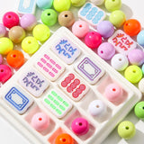 ANCADN 16mm Acrylic Color Beads Chunk Bubblegum Beads Beads for Pens,Mahjong Beads,Jumbo Plastic Beads for Necklace Jewelry Brac