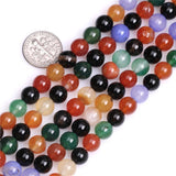 6mm Natural Mixed Agate Beads Round Gemstone Loose Beads for Jewelry Making 15 (58-62pcs/strand)