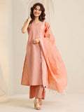 Libas Women'S Cotton Blend Kurta Sets (400564_Peach_L)