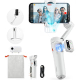 hohem iSteady V3 Gimbal Stabilizer for iPhone, Phone Gimbal with Magnetic AI Tracker, Built-in Extension Rod, Tripod, Fill Light