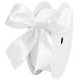 LIZLOVESS White Satin Wired Ribbon 1.5 Inch, Wire Edge Ribbon for Gift Wrapping, Baby Shower, Wedding Decor, Christmas Tree, Cra