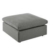Modway Commix Outdoor Patio Overstuffed Sectional Sofa Ottoman in Charcoal